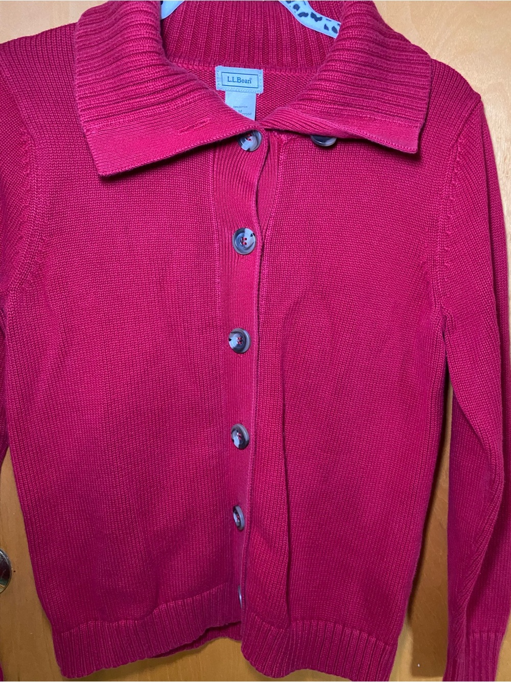 L.L. Bean Women’s Red Button-Front Sweater